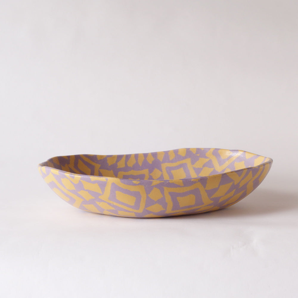 Nerikomi Zise Juse Pattern Oval Bowl