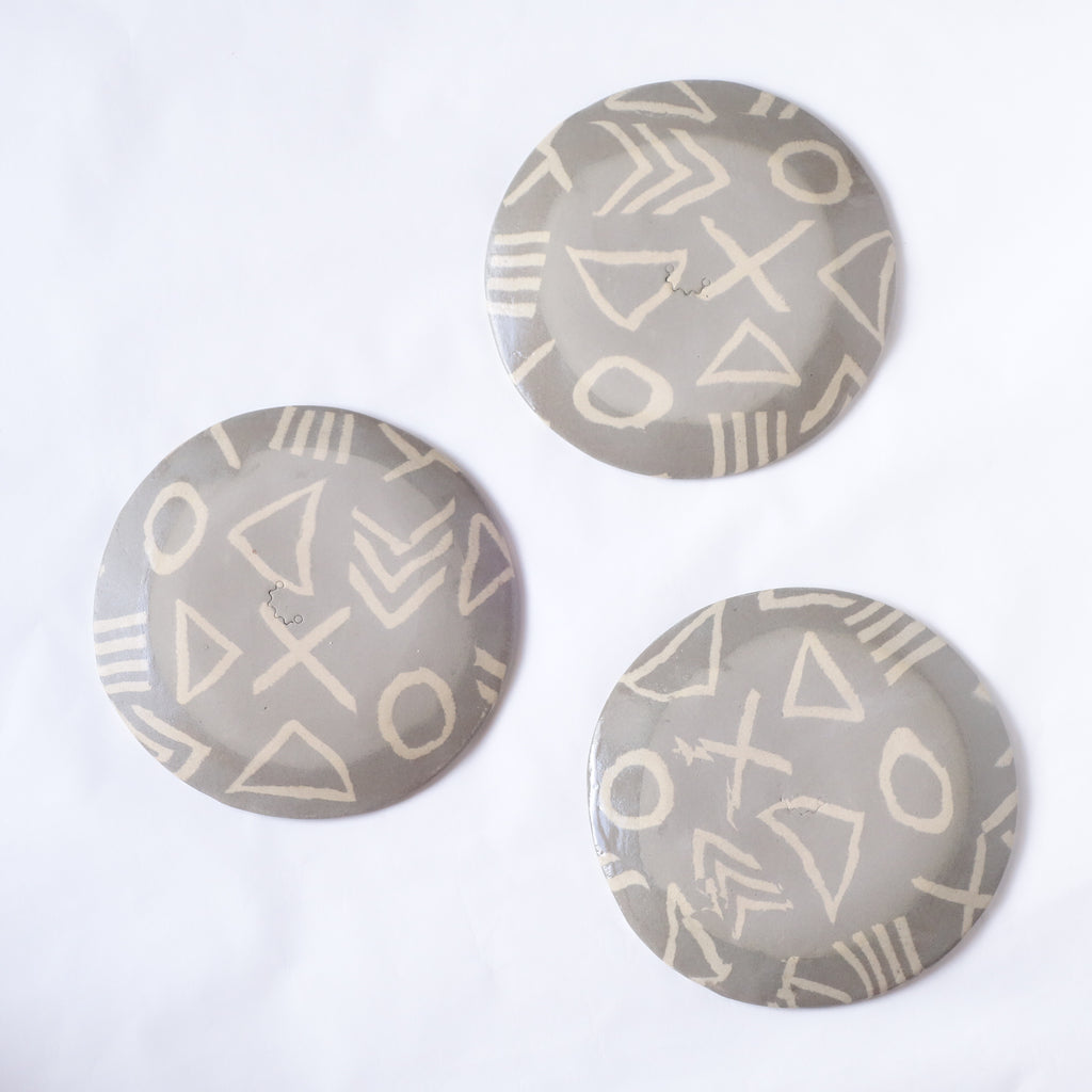 Nerikomi Mud C Pattern Plate