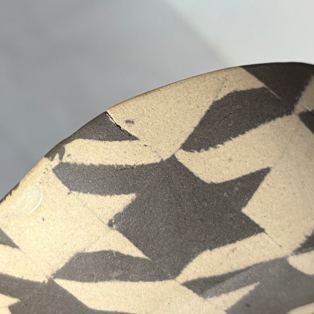 Nerikomi Houndstooth Pattern Oval Bowl B