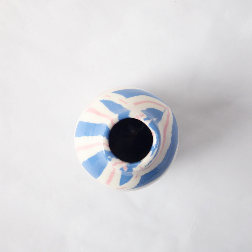 Nerikomi Blue Bamileke Flower Vase