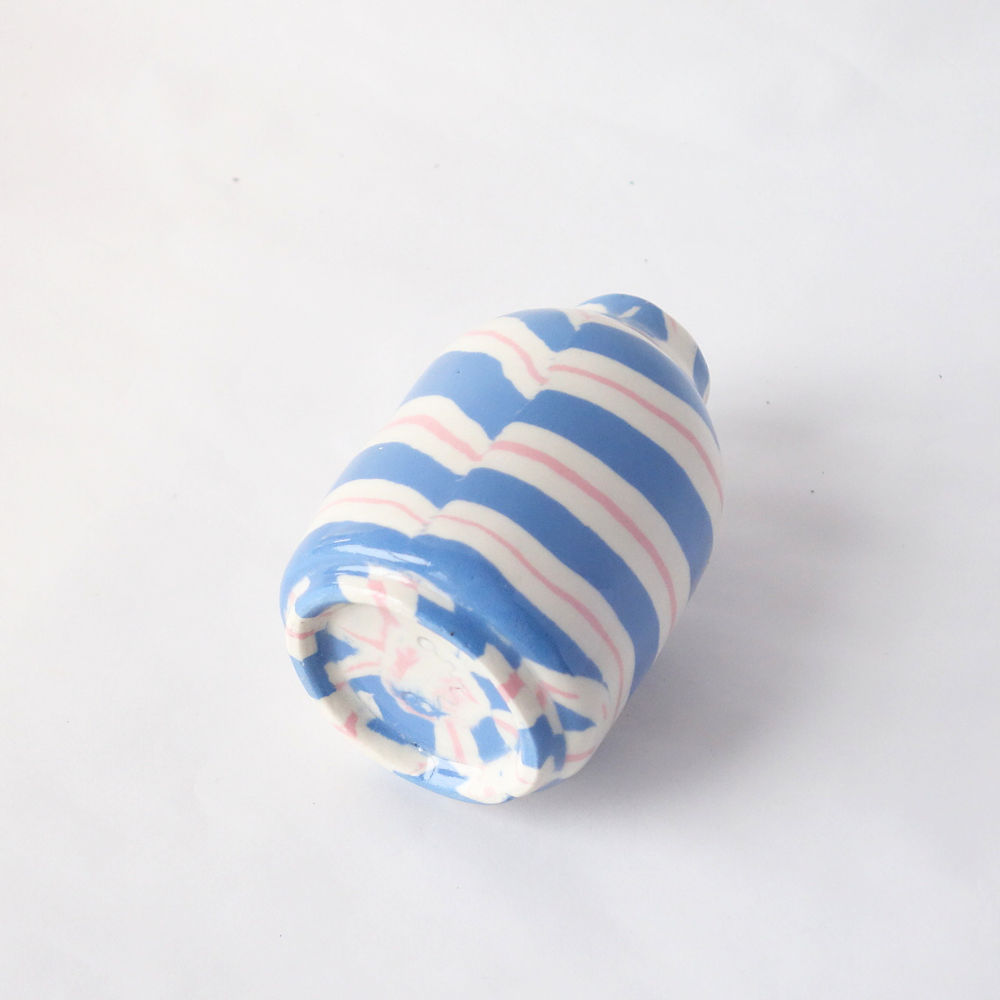 Nerikomi Blue Bamileke Flower Vase