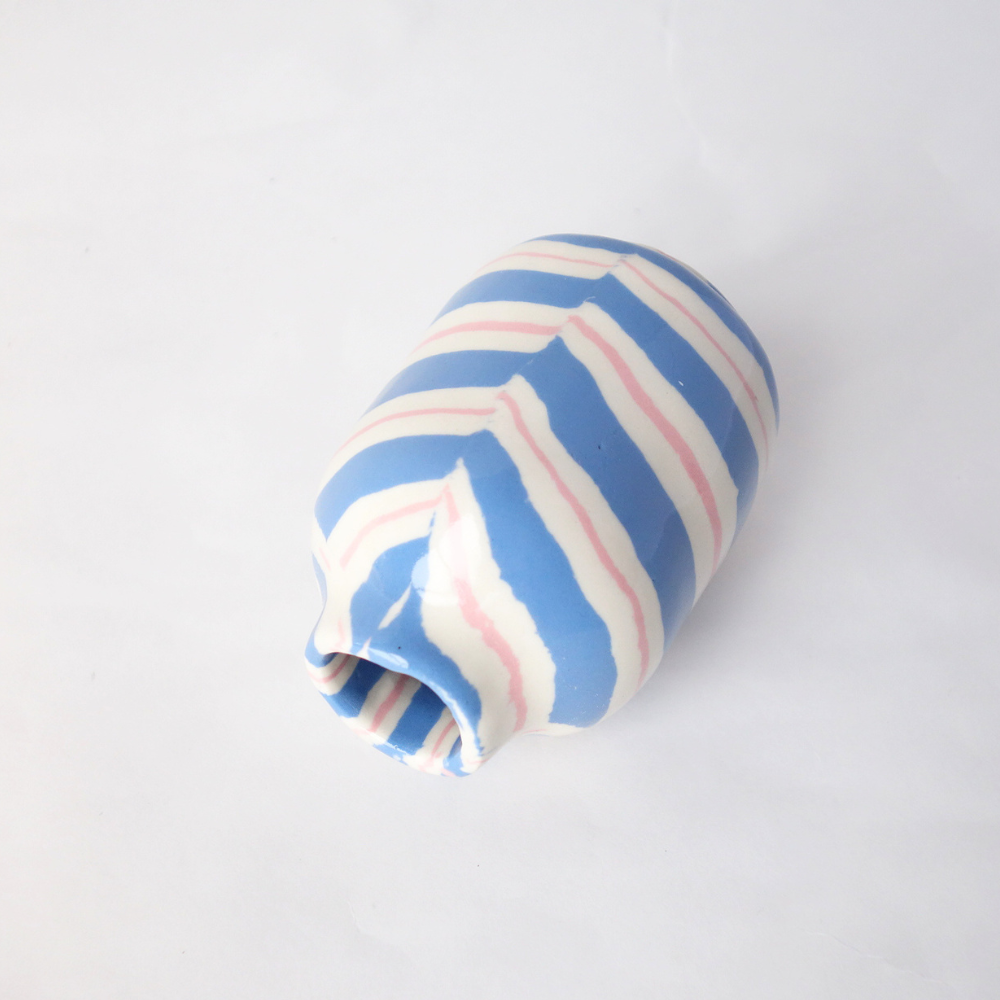 Nerikomi Blue Bamileke Flower Vase