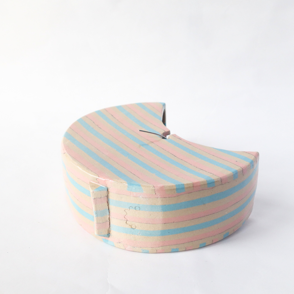 Nerikomi Pink and Blue Stripes Mosquito Coil Holder