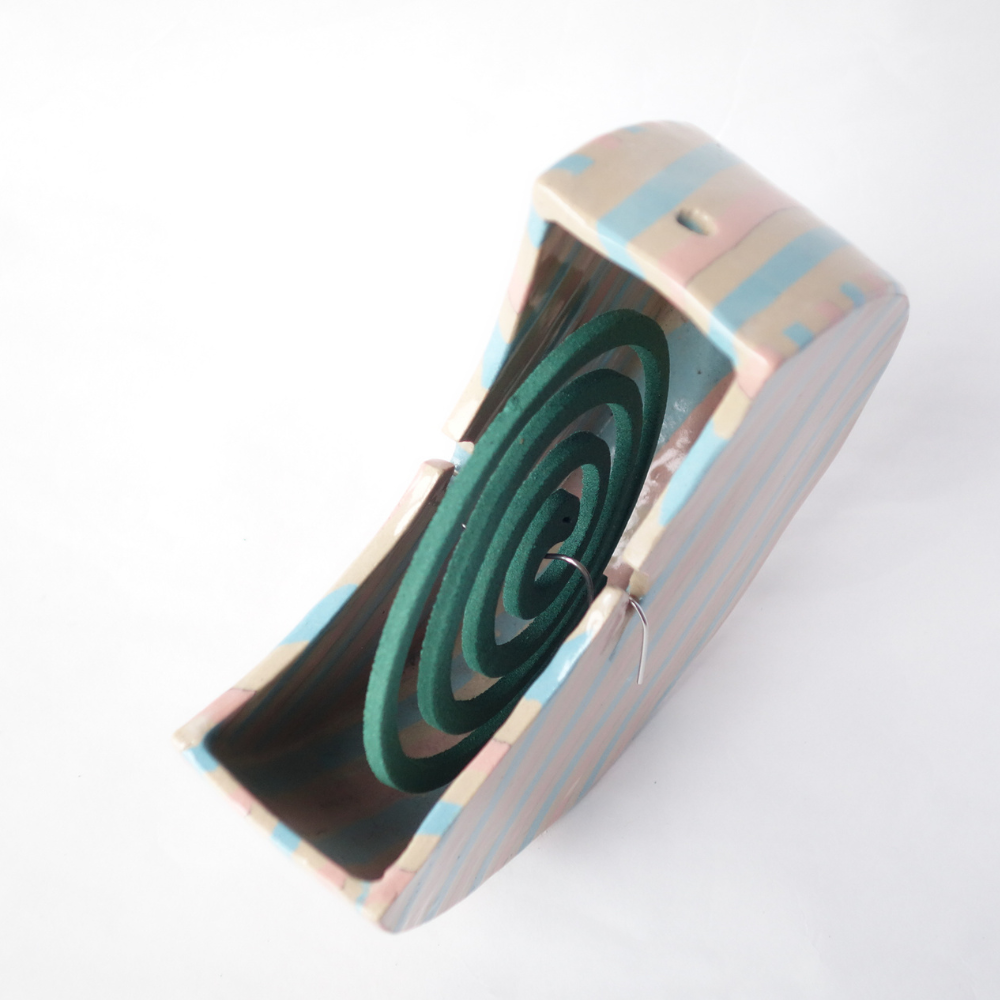 Nerikomi Pink and Blue Stripes Mosquito Coil Holder