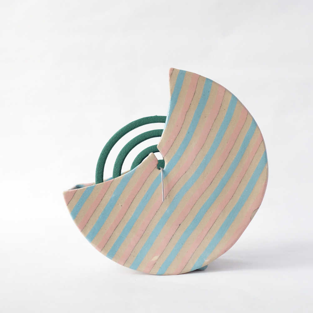 Nerikomi Pink and Blue Stripes Mosquito Coil Holder