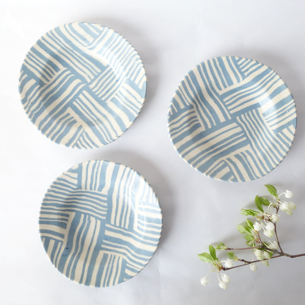 Nerikomi Blue Pattern Small Bowl Wide Rim