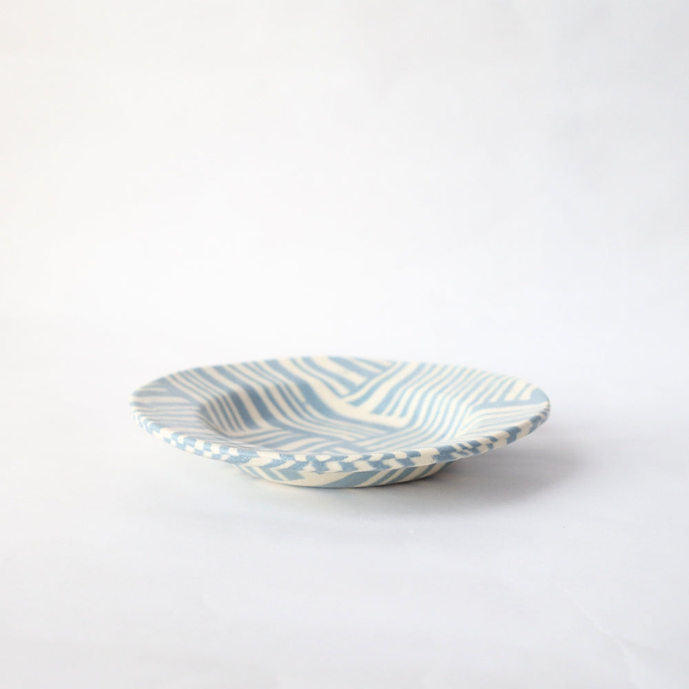 Nerikomi Blue Pattern Small Bowl Wide Rim