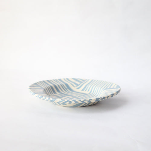 Nerikomi Blue Pattern Small Bowl Wide Rim