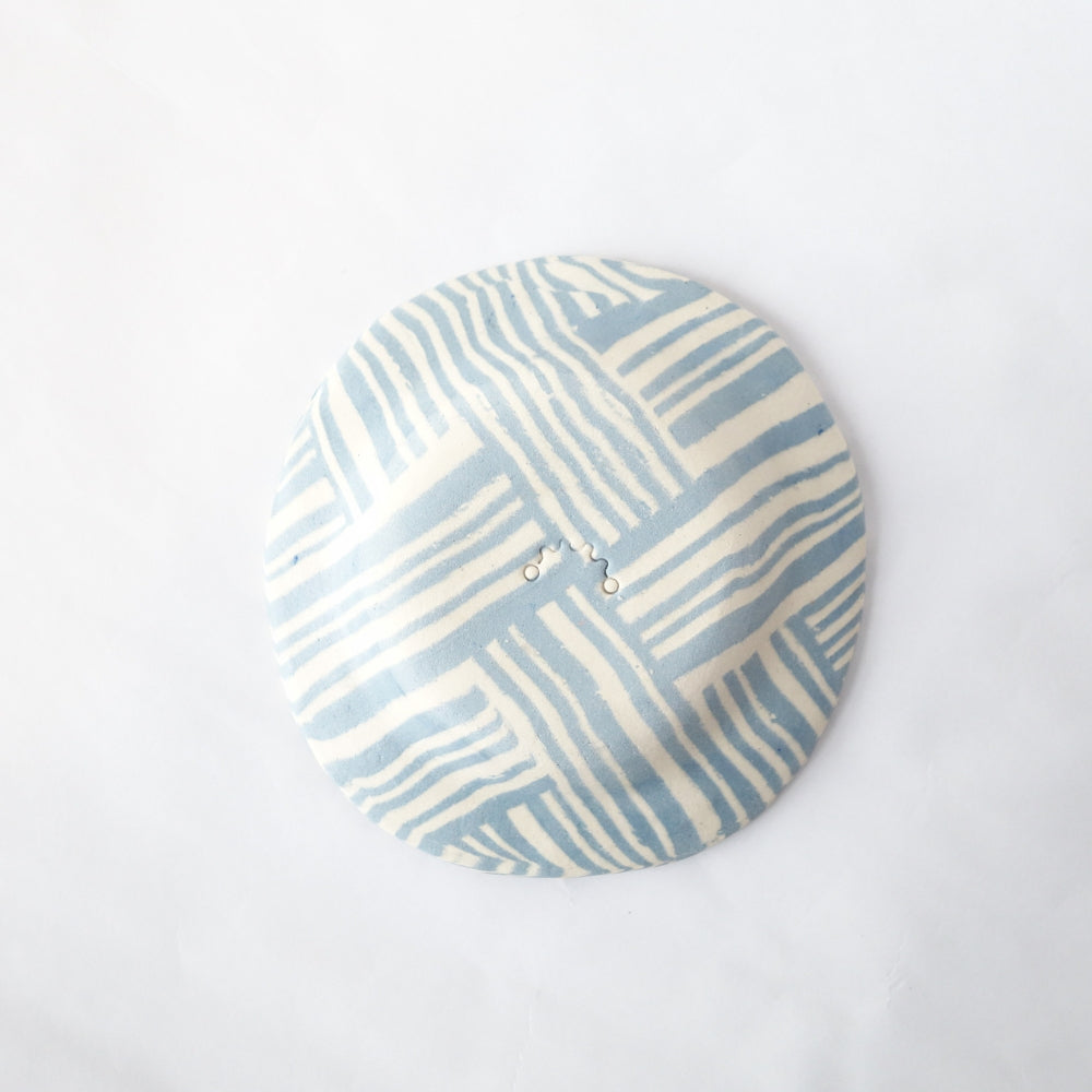 Nerikomi Blue Pattern Small Bowl Wide Rim