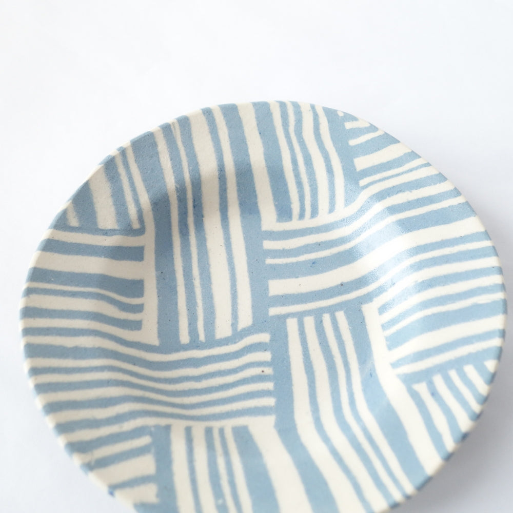 Nerikomi Blue Pattern Small Bowl Wide Rim