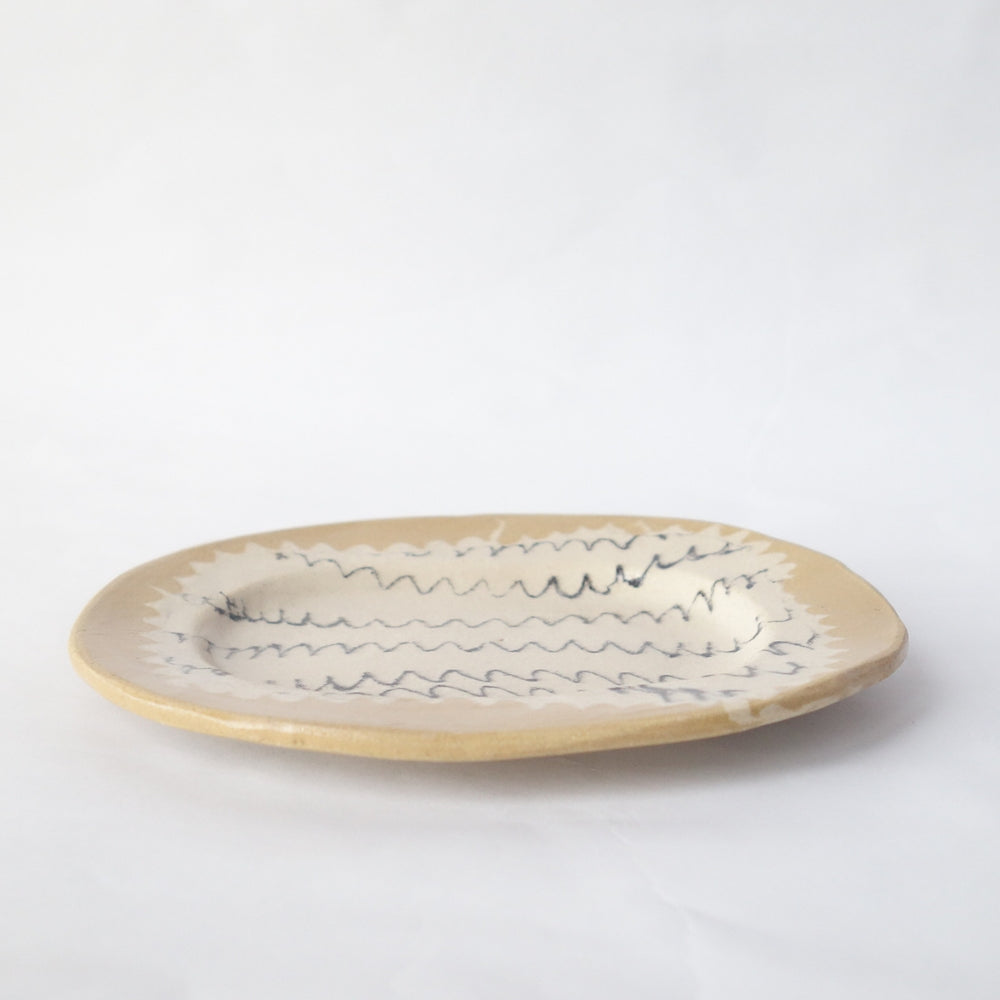 Nerikomi Yellow mmm Pattern Oval Plate