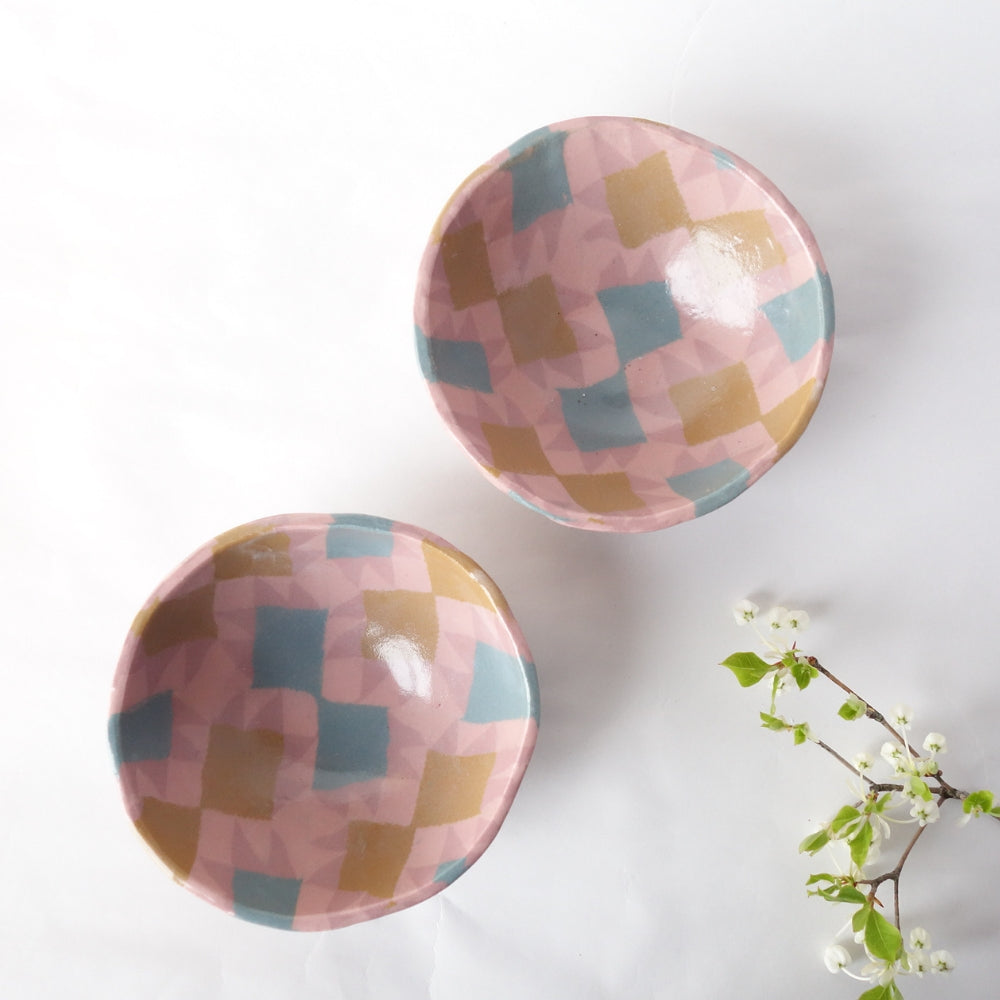 Nerikomi American Quilt Pattern Small Bowl