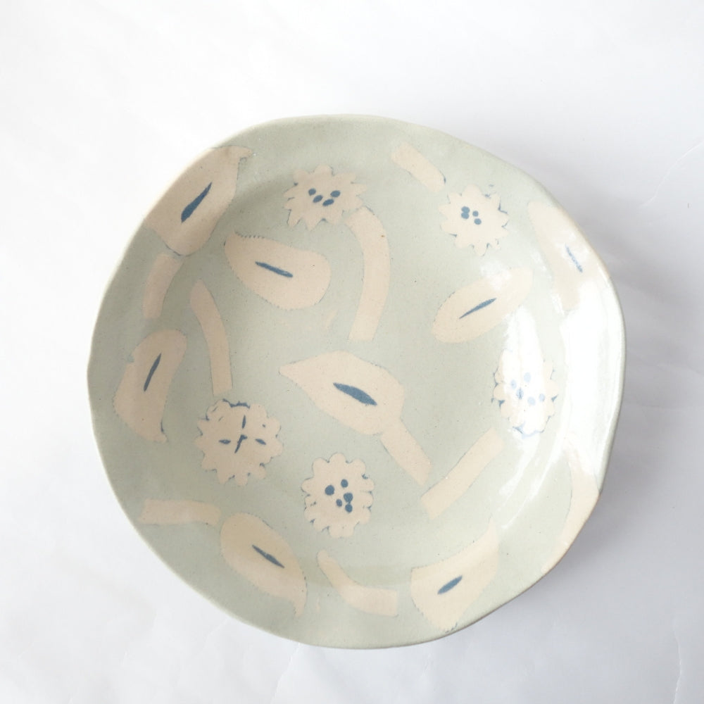 Nerikomi Spring Blue Seed Garden Round Bowl