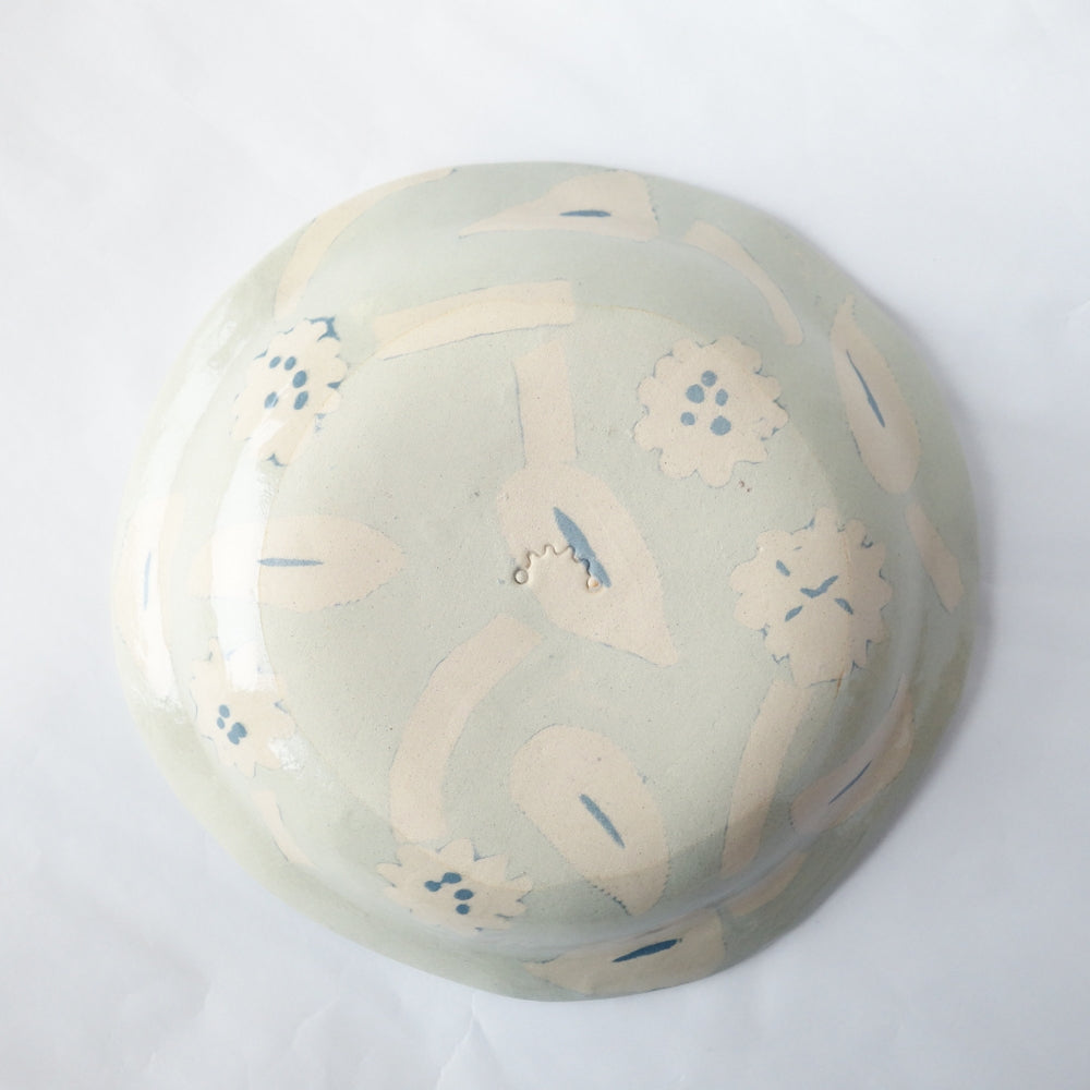 Nerikomi Spring Blue Seed Garden Round Bowl