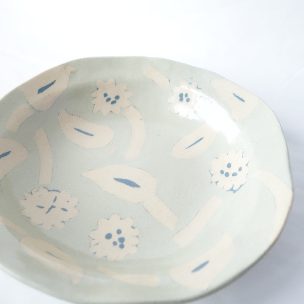 Nerikomi Spring Blue Seed Garden Round Bowl