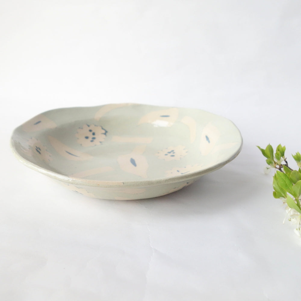 Nerikomi Spring Blue Seed Garden Round Bowl