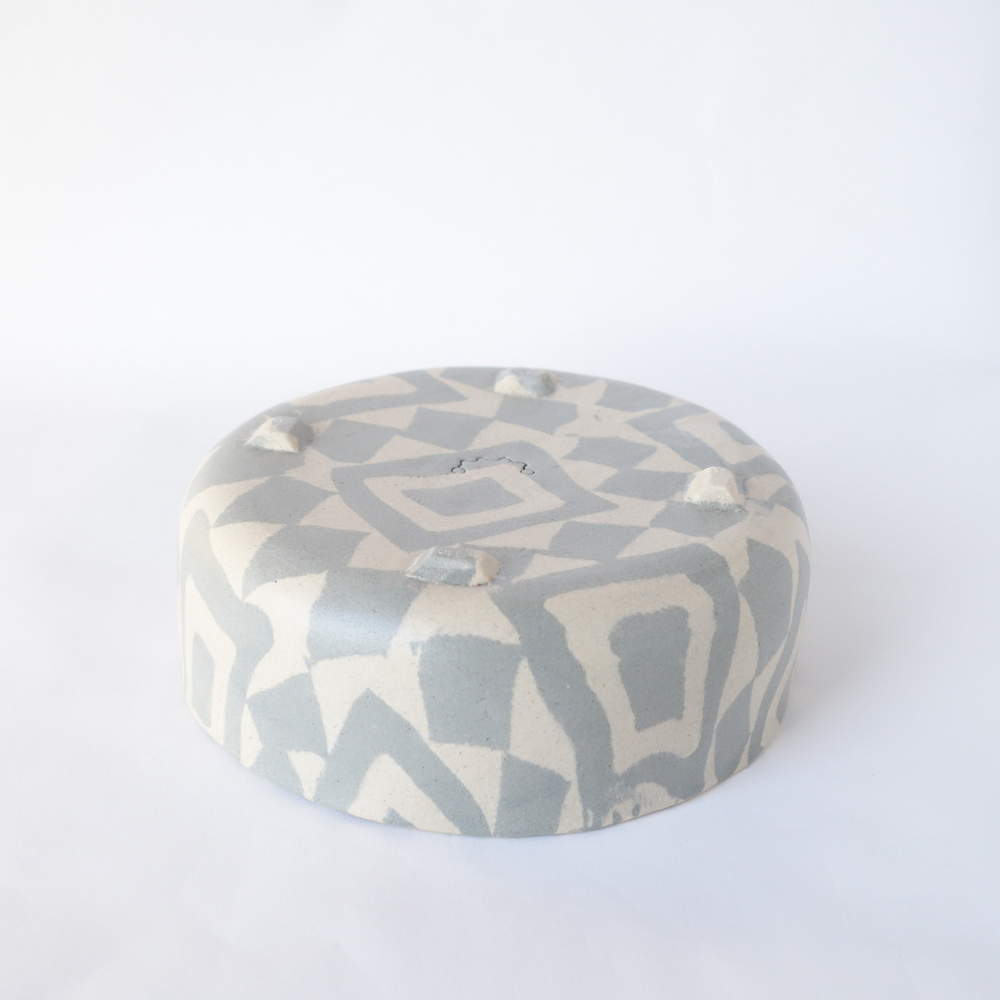 Nerikomi Blue Tile Pattern Round Bowl