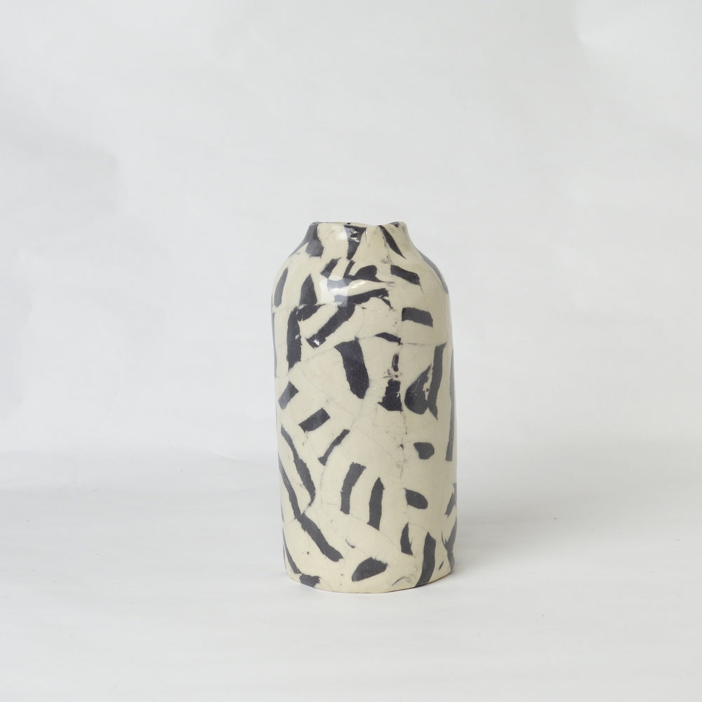 Nerikomi Pottery Flower Vase BW