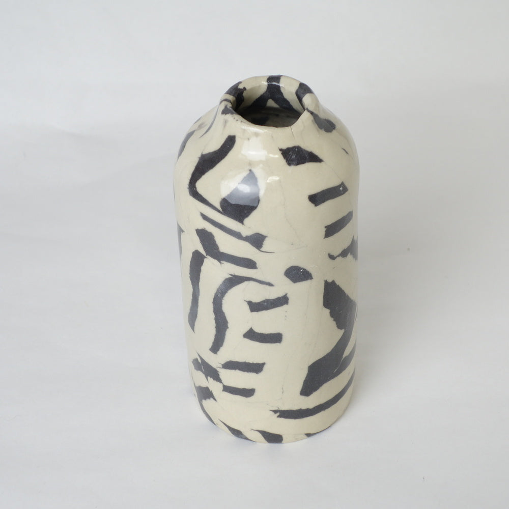 Nerikomi Pottery Flower Vase BW