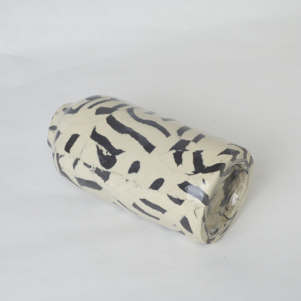 Nerikomi Pottery Flower Vase BW